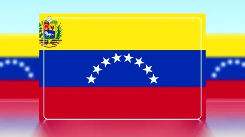 National flag of Venezuela featuring yellow blue and red horizontal stripes.. Vídeo Stock 343662008