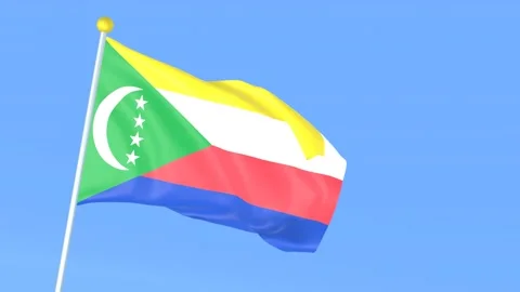 The national flag of the world, Comoros Stock Footage 209162956