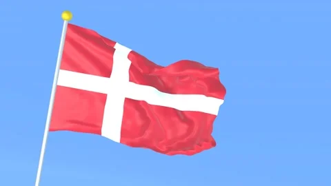 The national flag of the world, Denmark Stock Footage 197583992