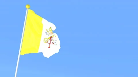 The national flag of the world, Vatican Stock Footage 197584006