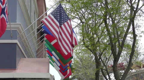 National flags 4K Stock Footage 48340951