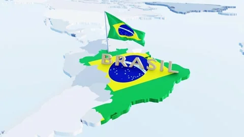 National flags of ARGENTINA with 3d rendering of country map Stock Footage 313551612