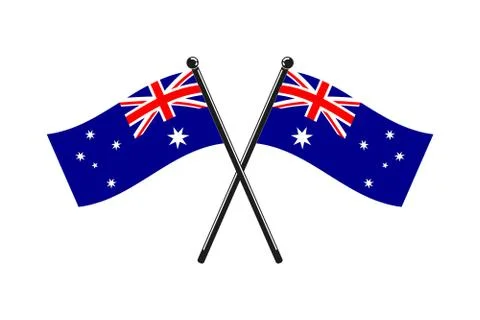 National flags of Australia Stock Illustration