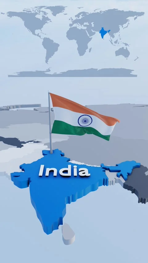 National flags of CHINA with 3d rendering of country map Stock Footage 313551677