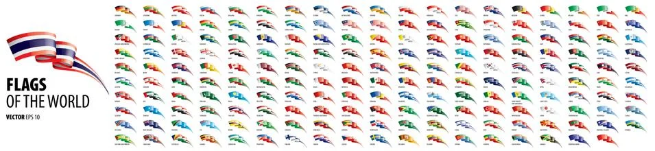 National flags of the countries. Vector illustration on white background Stock Illustration