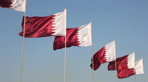 National flags of Qatar Vidéo 33827001