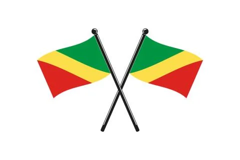 National flags of Republic of the Congo Stock Illustration