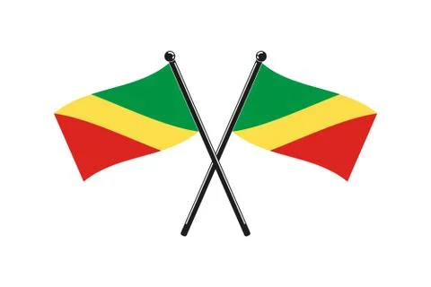 National flags of Republic of the Congo Stock Illustration