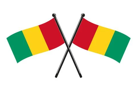 National flags of  Republic of Guinea Stock Illustration