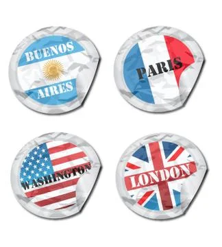 National flags tags Stock Illustration
