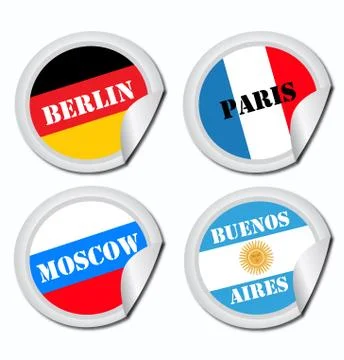 National flags tags Stock Illustration