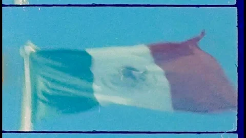 National flags waving on wind Super8 retro sequence Stock-Footage 152522787