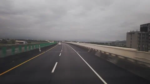 National Freeway 5 Across the Elevated Highway in Yilan, Taiwan Stock Footage 341860813