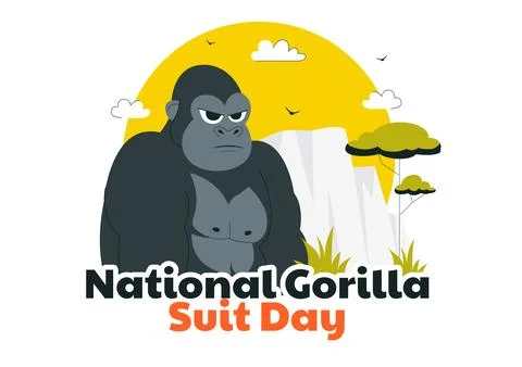 National Gorilla Suit Day Vector Illustration on January 31 Featuring a Gor.. Stock Illustration