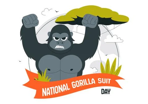National Gorilla Suit Day Vector Illustration on January 31 Featuring a Gor.. Stock Illustration