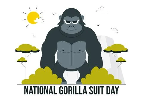 National Gorilla Suit Day Vector Illustration on January 31 Featuring a Gor.. Stock Illustration
