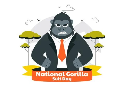 National Gorilla Suit Day Vector Illustration on January 31 Featuring a Gor.. Stock Illustration