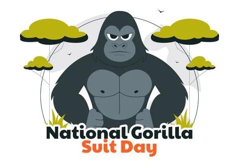 National Gorilla Suit Day Vector Illustration on January 31 Featuring a Gor.. Stock Illustration