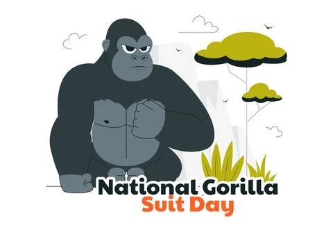 National Gorilla Suit Day Vector Illustration on January 31 Featuring a Gor.. Stock Illustration