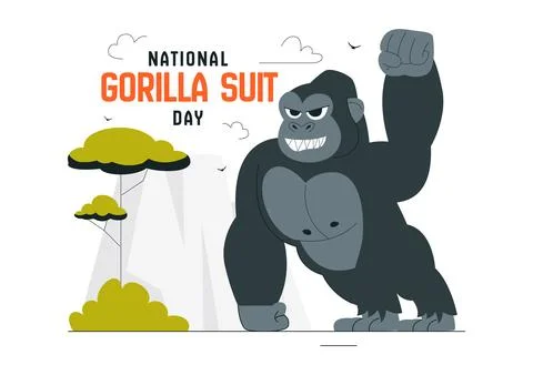 National Gorilla Suit Day Vector Illustration on January 31 Featuring a Gor.. Stock Illustration