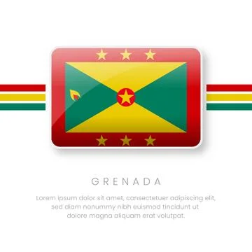 National Grenada Flag.Vector Grenada Button Flag. Realistic National Flag D.. 스톡 일러스트