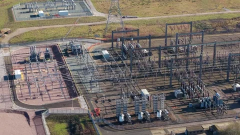 National Grid sub station, electrical en... | Stock Video | Pond5