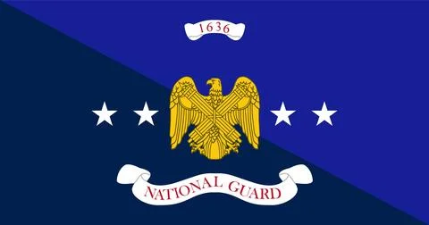 National Guard Bureau Flag Vector Illustration Premium Quality Stock Illustration