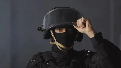 National guard special forces on operations to contain public unrest and riot Stock Footage 125470360