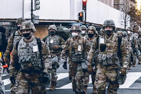 National Guard Troops Protecting Washington, DC Stock Photos