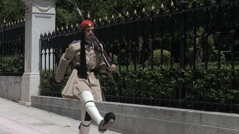 National guards in Athens Stock Footage 127167986