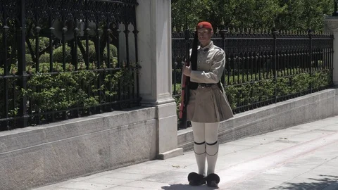 National guards in Athens Stock Footage 127168063