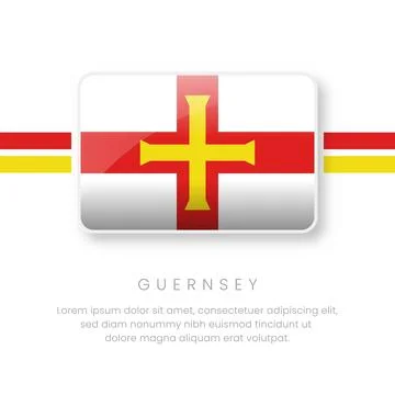 National Guernsey Flag.Vector Guernsey Button Flag. Realistic National Flag.. Stock Illustration