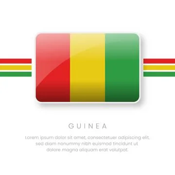 National Guinea Flag.Vector Guinea Button Flag. Realistic National Flag Des.. Stock Illustration