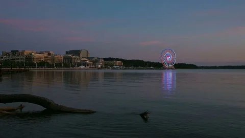 National Harbor Sunset Stock Footage 82390111