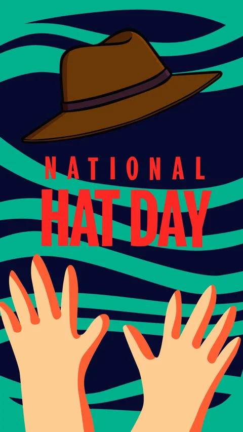 National Hat Day Floating Hat Celebration Background Stock-Footage 331860914