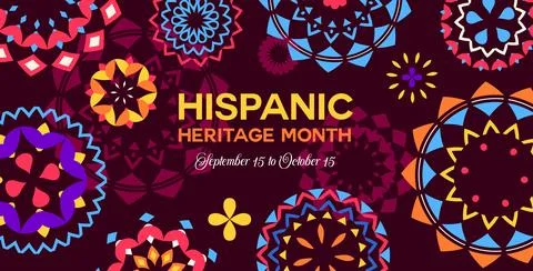 National hispanic heritage banner with pattern Illustrazione stock