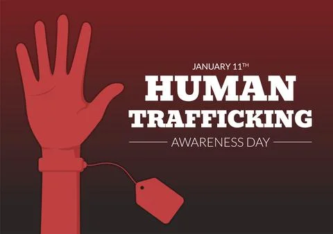 National Human Trafficking Awareness Day on January 11th to Handle with Life, Stock Illustration