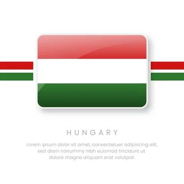 National Hungary Flag.Vector Hungary Button Flag. Realistic National Flag D.. 스톡 일러스트