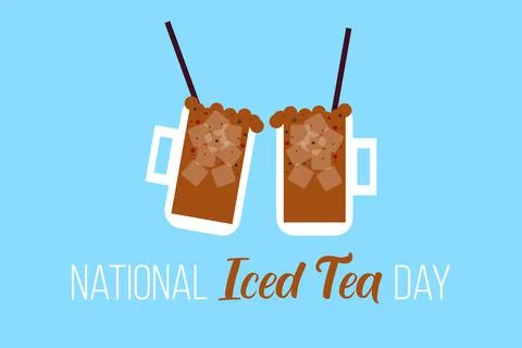 National Iced Tea Day vector background. Iced Tea in cold Tea mugs. Stock Illustration
