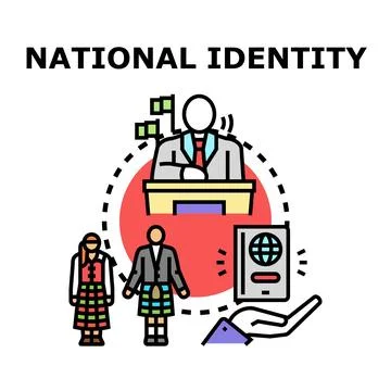 National identity forming elements and community membership Stock-Illustration