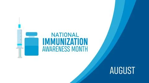National immunization awareness month in august Banner poster post design Stock Illustration