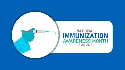 National immunization awareness month in august Banner poster post design 库存插图