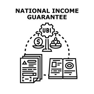 National income guarantee universal basic income concept Stock Illustration