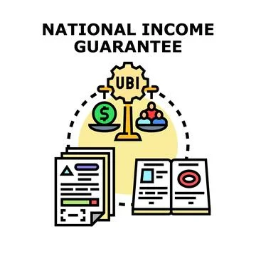 National income guarantee universal basic income concept Stock Illustration