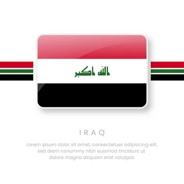 National Iraq Flag.Vector Iraq Button Flag. Realistic National Flag Design .. Stock Illustration