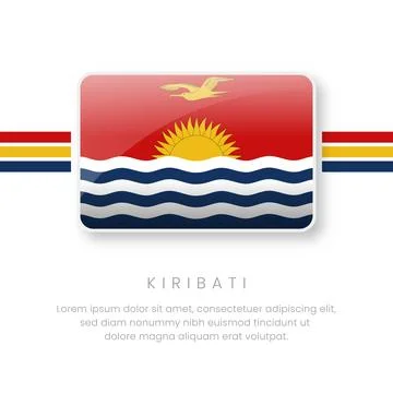 National Kiribati Flag.Vector Kiribati Button Flag. Realistic National Flag.. Stock Illustration