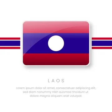 National Laos Flag.Vector Laos Button Flag. Realistic National Flag Design .. Stock Illustration