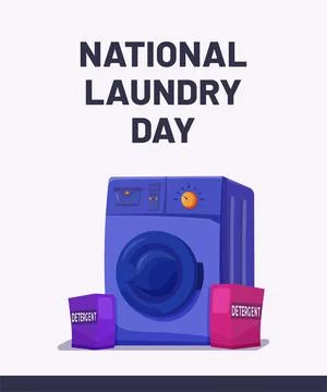 National Laundry Day, Vertical Background Design Concept for Card. Stock Illustration