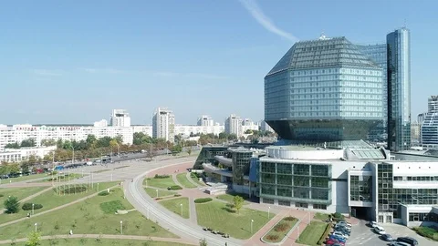 The National Library of Belarus Stock Footage