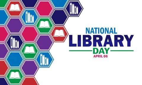 National Library Day, background 库存插图